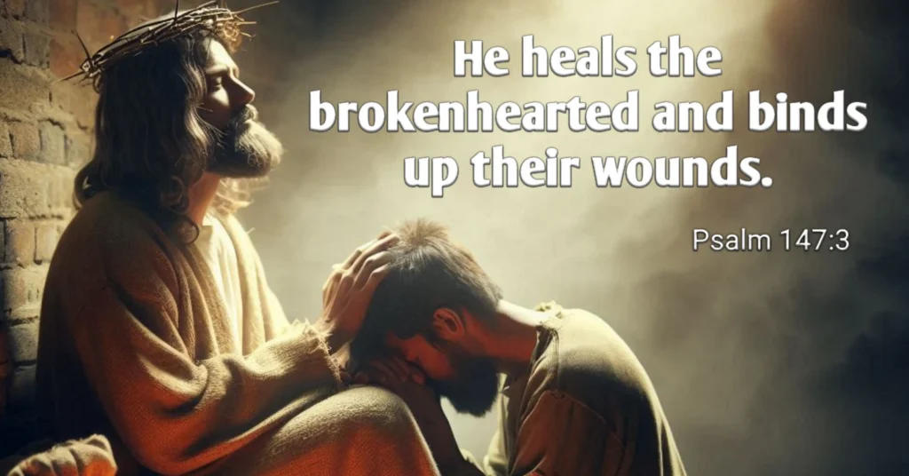 Psalm 147:3 - "He heals the brokenhearted and binds up their wounds.’’