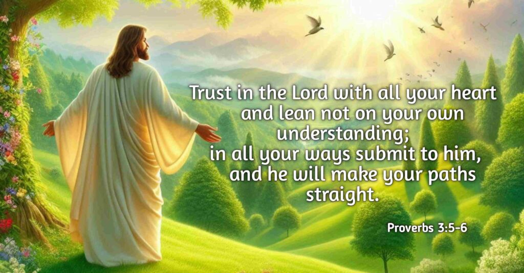 Proverbs 3:5-6  "Trust in the Lord with all your heart and lean not on your own understanding; in all your ways submit to him, and he will make your paths straight."