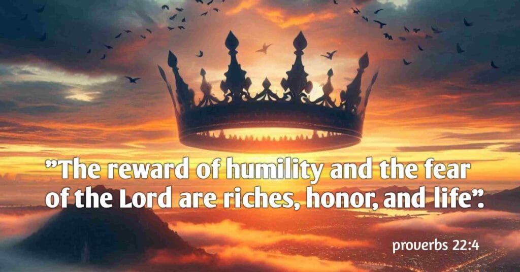 Proverbs 22:4 "The reward of humility and the fear of the Lord are riches, honor, and life".