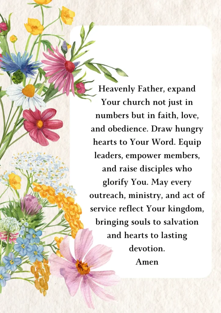 Intercessory prayers for the church Prayer for church growth, discipleship, and expansion in faith, love, and service.