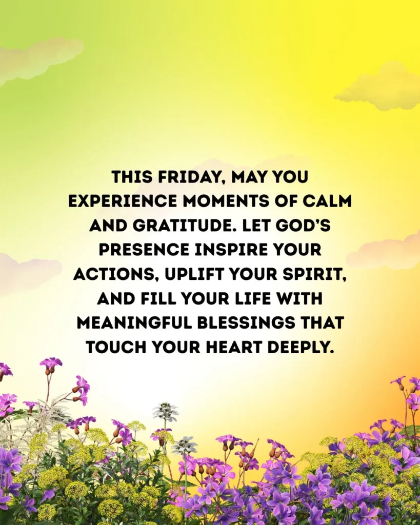 Happy and Blessed Friday image with uplifting messages and spiritual prayers for joy and faith