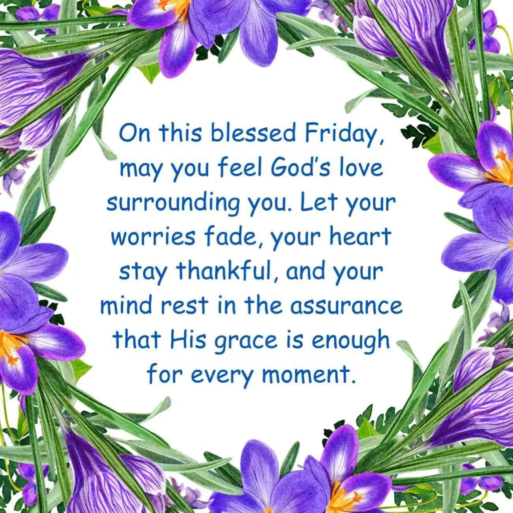 Heartfelt Friday Blessings image featuring devotional messages, quotes, and prayers for a peaceful day