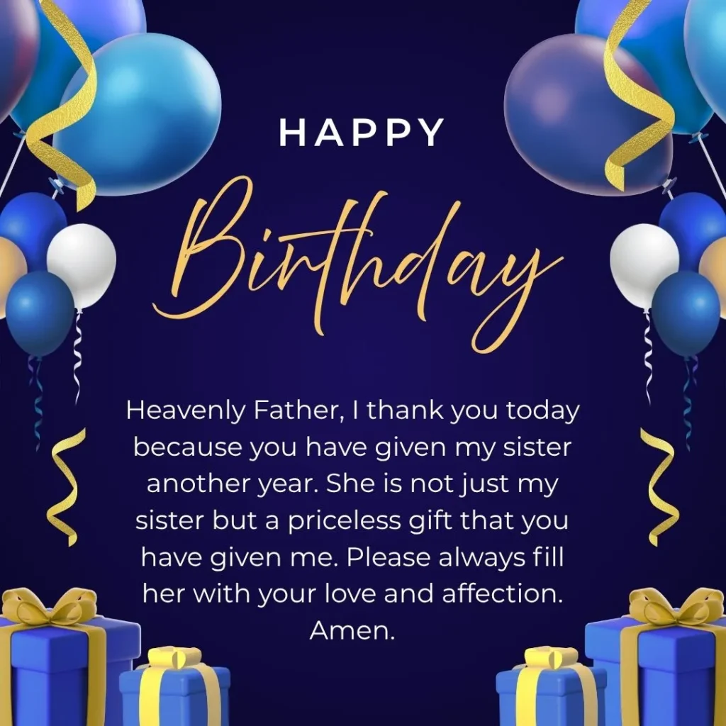 birthday prayer to my sister