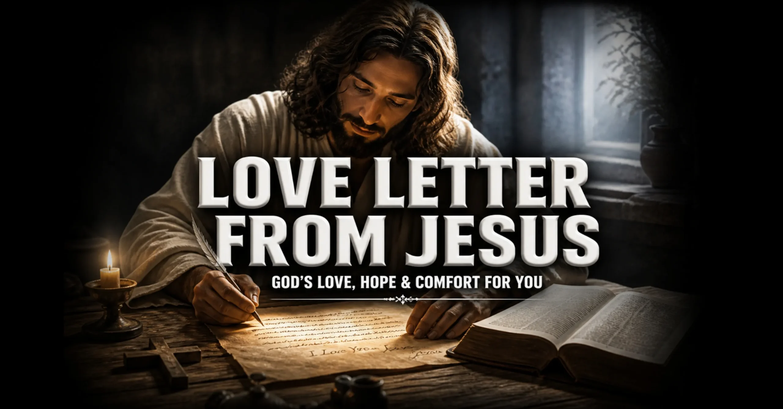 Love letter from Jesus with Bible verses showing God’s unconditional love, hope, and spiritual comfort