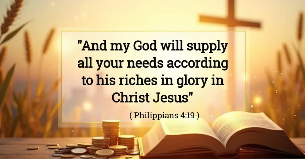 And my God will meet all your needs according to the riches of his glory in Christ Jesus” (Philippians 4:19)