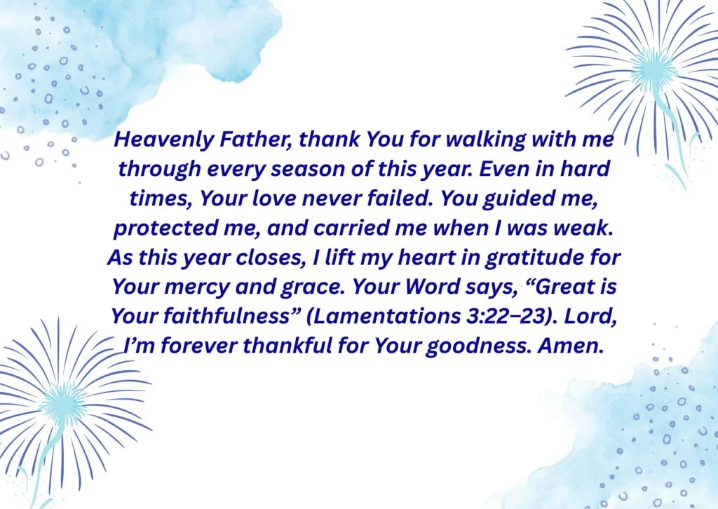 Prayers for End of the Year