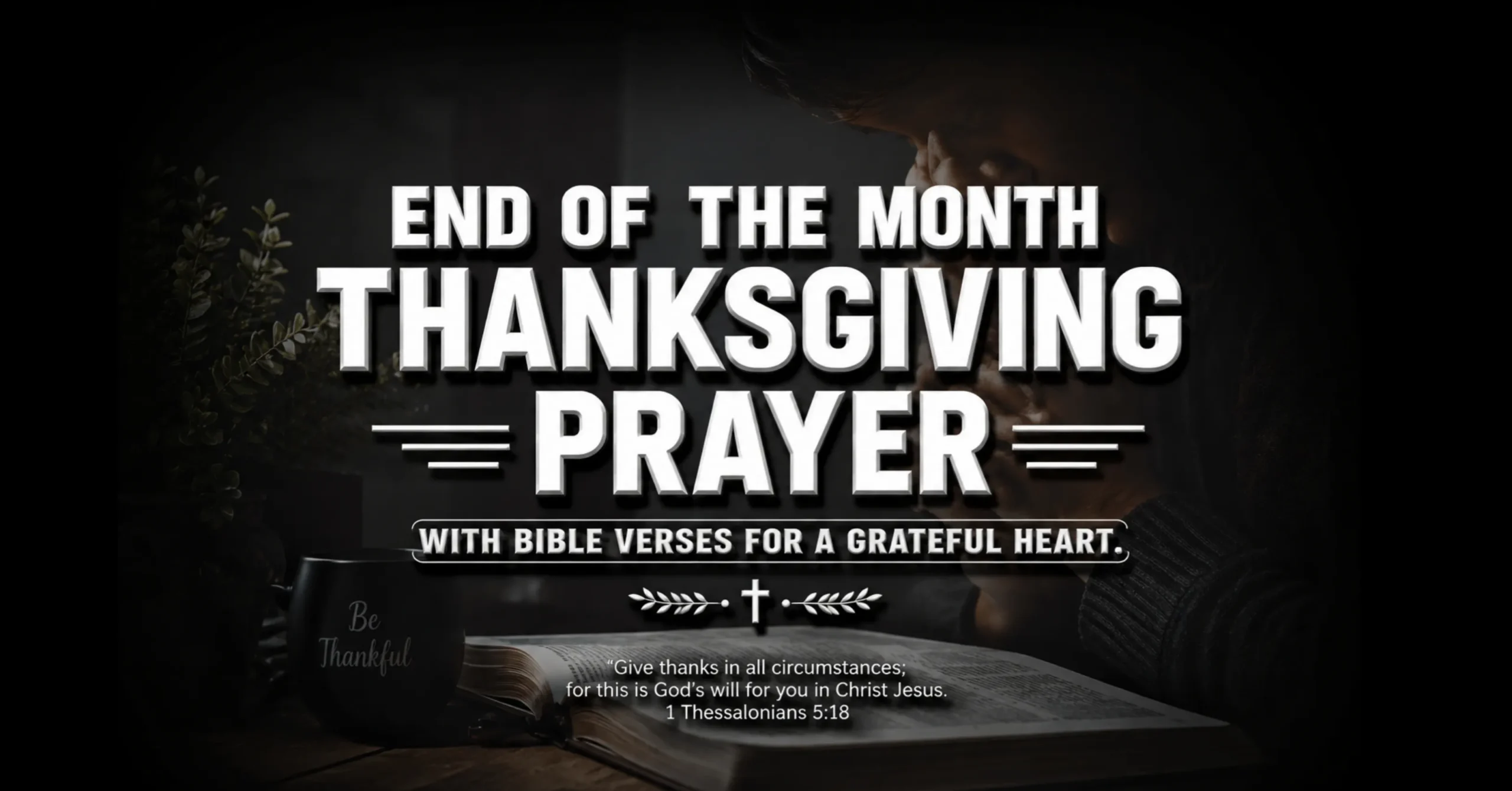 End of the month thanksgiving prayers with Bible verses for gratitude and peace