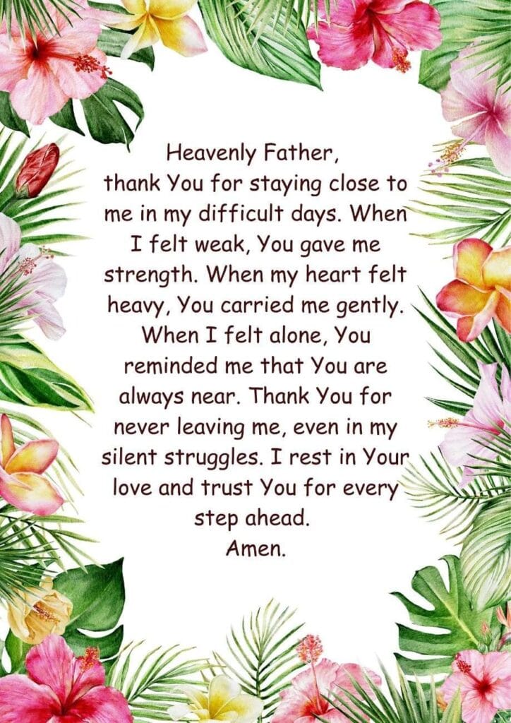 Prayer for strength in hard days and God’s comfort during struggles
