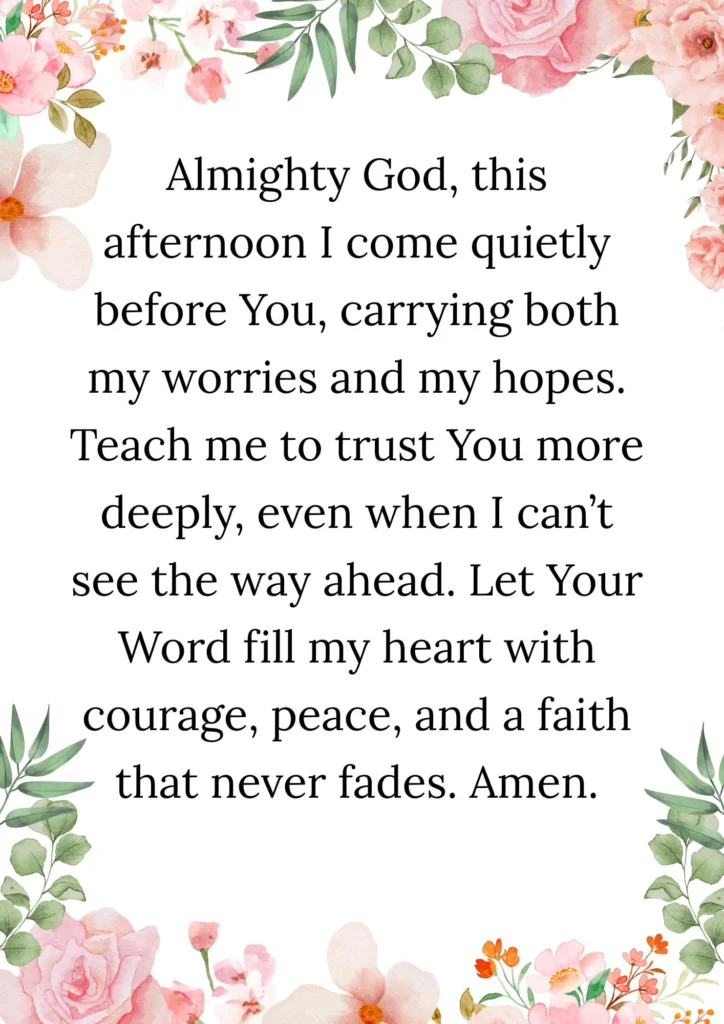 Afternoon Prayers to God Almighty