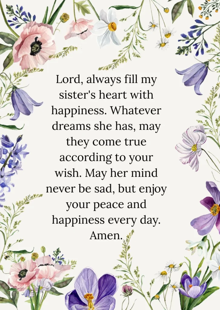 Birthday prayer for sister 