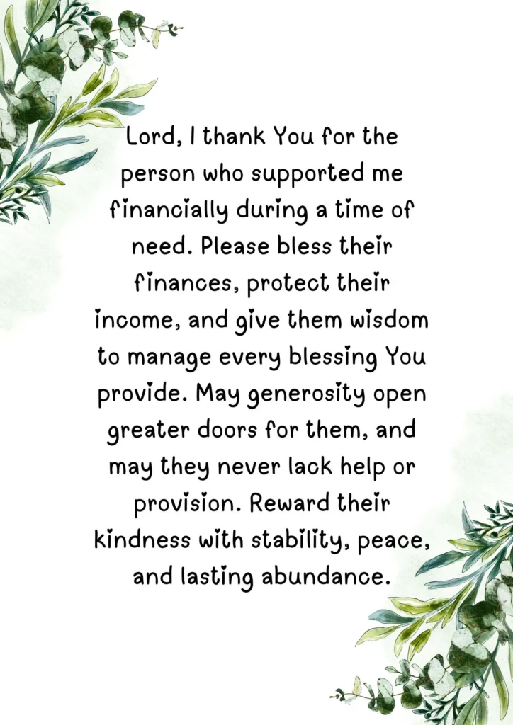 Appreciation Prayer for Financial Help
