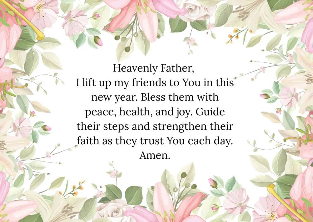 New Year Prayer for Friends’ Protection, Peace, and Faith
