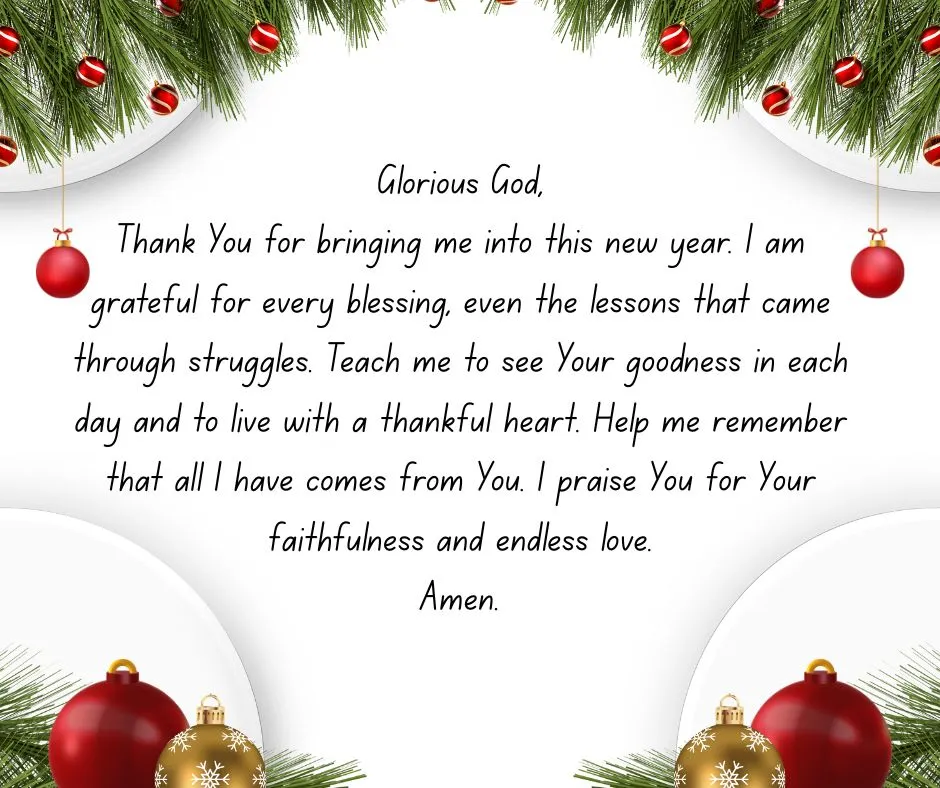 New Year Prayer for Gratitude and Thankfulness