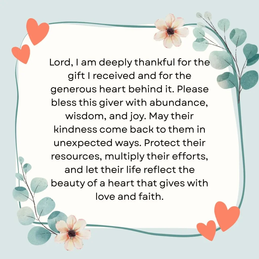 Thank You Prayer for a Generous Gift