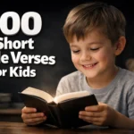 Short Bible verses for kids displayed in colorful, easy-to-read text for memorization and learning about God’s love.