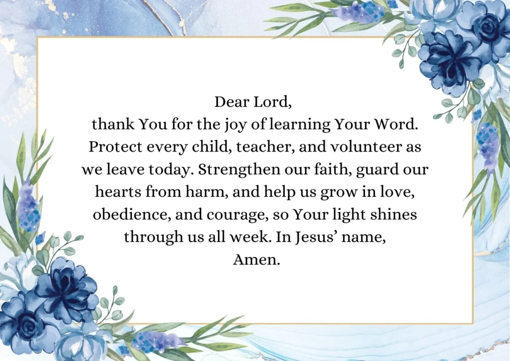 Closing Prayer For Sunday School