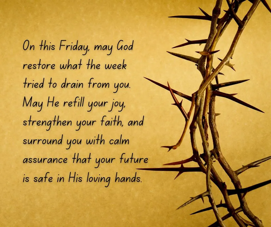 African American spiritual Friday blessings quote focused on rest, God’s presence, and comfort after a long week