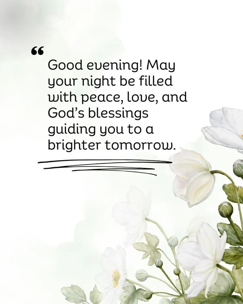 Good evening blessings image wishing peace love and God’s guidance for tonight