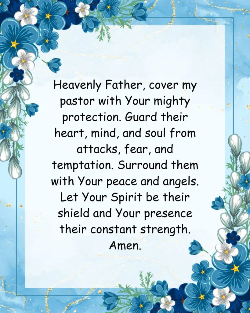 Prayer for Pastors seeking God’s protection over their heart, mind, and soul, surrounded by peace and divine shielding.