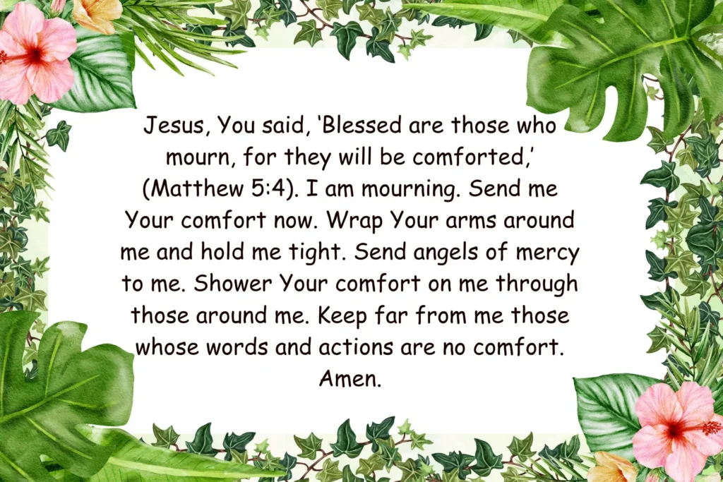 healing prayer for someone who lost a loved one and needs emotional strength