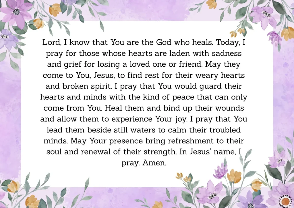 prayer for someone who lost a loved one seeking God’s comfort and peace