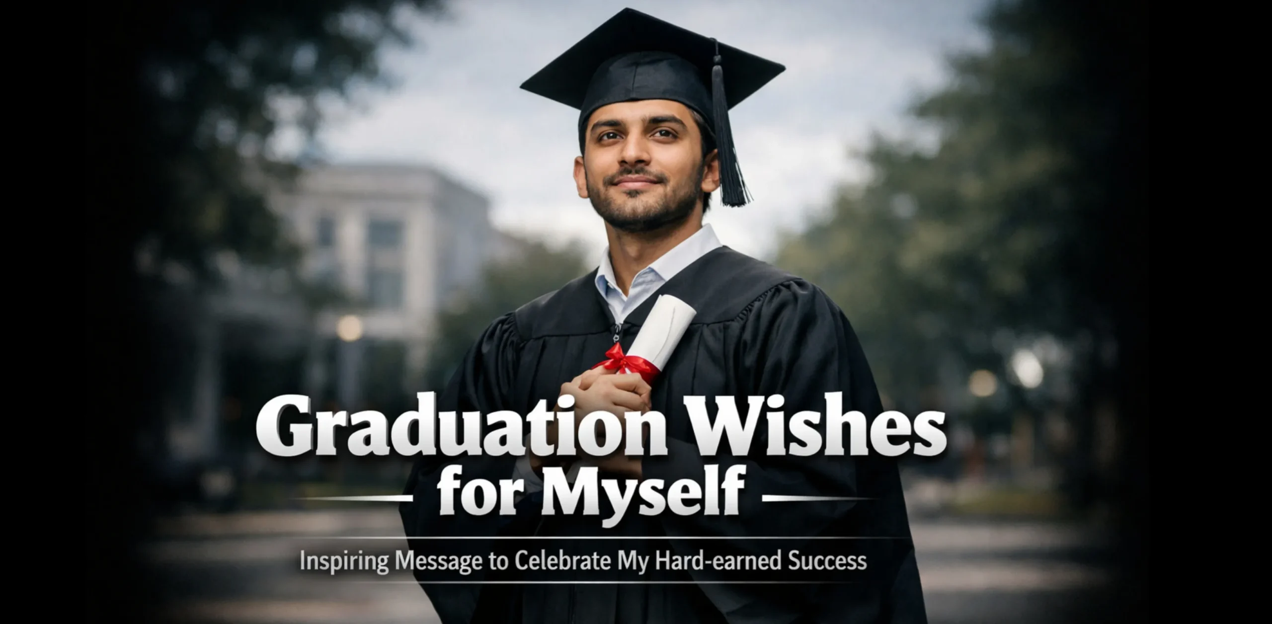 Graduation wishes for myself celebration with proud graduate reflecting on achievement