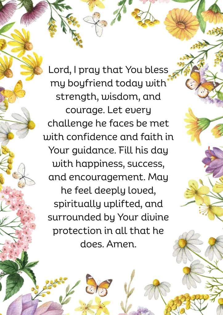 Devotional morning prayer for my boyfriend asking God’s favor, clarity, and joy throughout the day