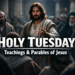 Holy Tuesday meaning Jesus teaching in the temple, parables of Jesus explained before crucifixion