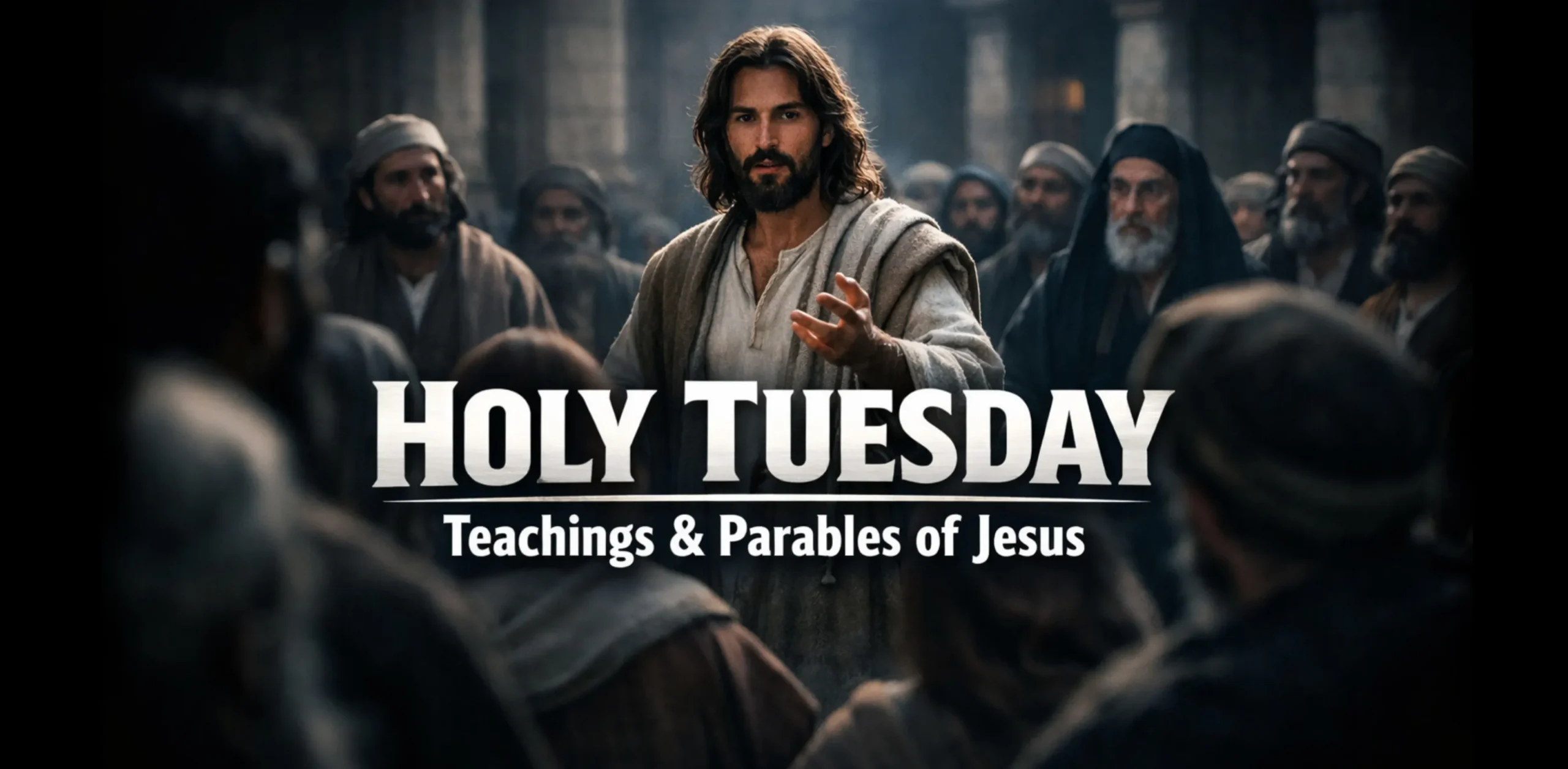 Holy Tuesday meaning Jesus teaching in the temple, parables of Jesus explained before crucifixion