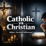 What Is the Difference Between Catholic and Christian illustrated through Bible and church symbols