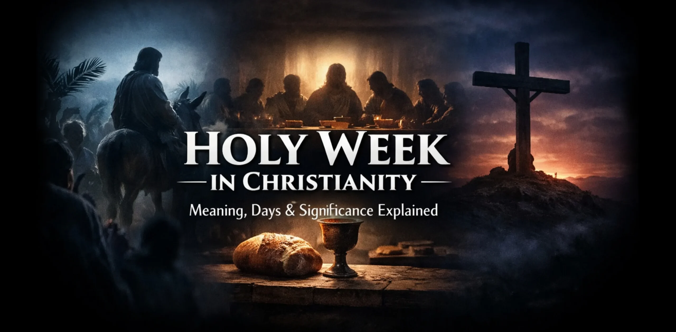 what is holy week in christianity showing palm sunday cross and easter resurrection meaning