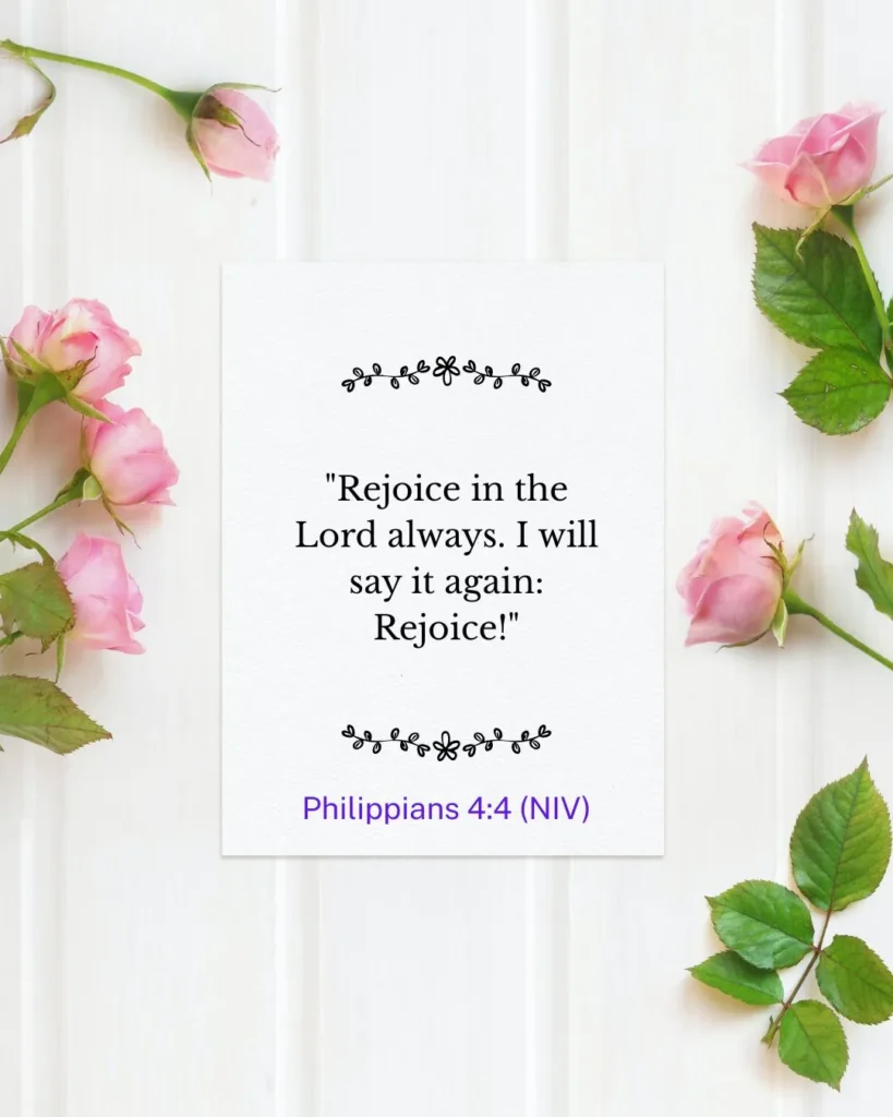 Philippians 4:4 Bible verse about rejoicing in the Lord