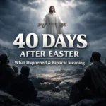 40 days after Easter Ascension Day Jesus ascending into heaven biblical illustration