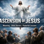 Ascension of Jesus to heaven as described in the Bible showing Jesus ascending before His disciples