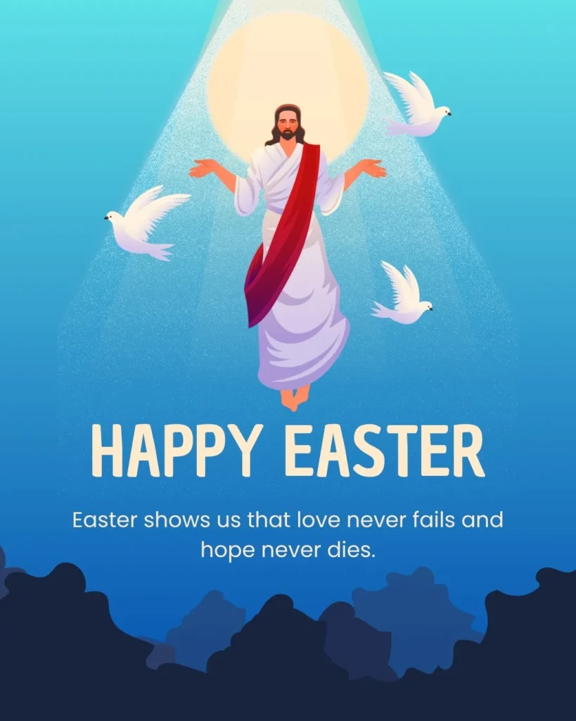 blessed easter wishes images with peaceful background
