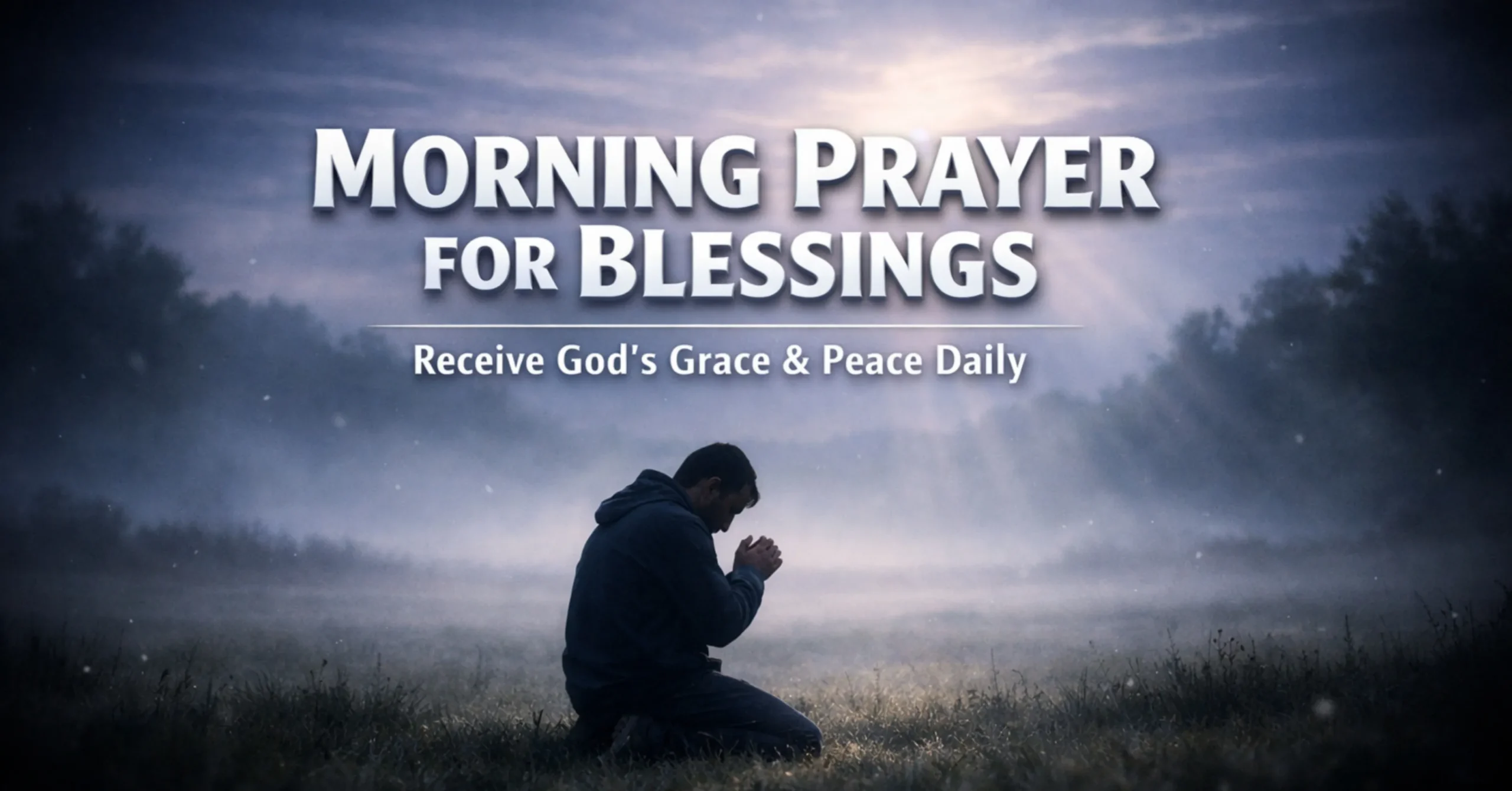 morning prayer for blessings with sunrise peaceful devotional moment with hands in prayer