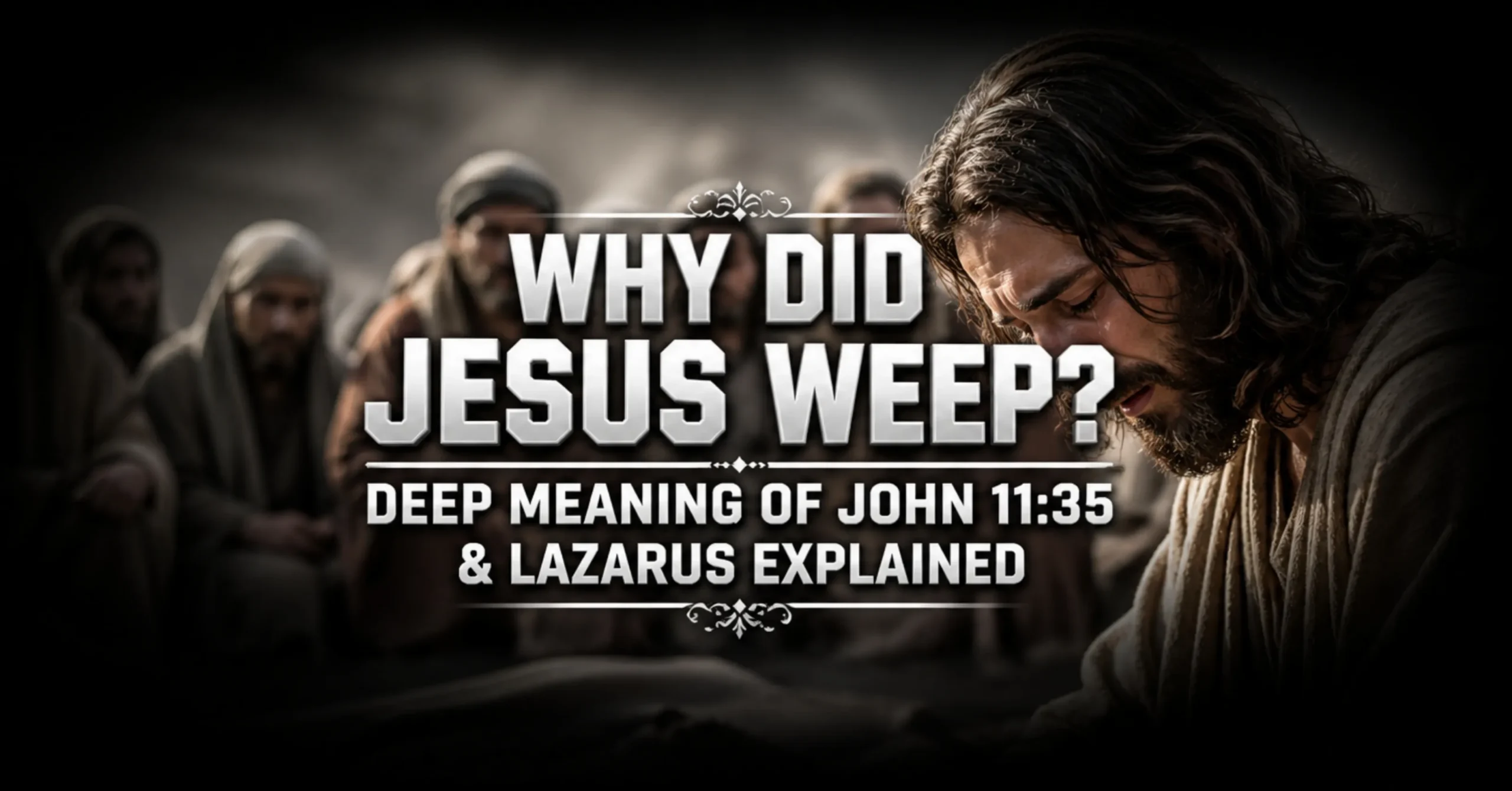 Why did Jesus weep biblical scene showing Jesus crying for Lazarus in John 11:35 meaning