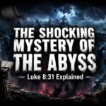 What is the abyss in the Bible illustration showing bottomless pit and spiritual darkness from Luke 8:31 and Revelation
