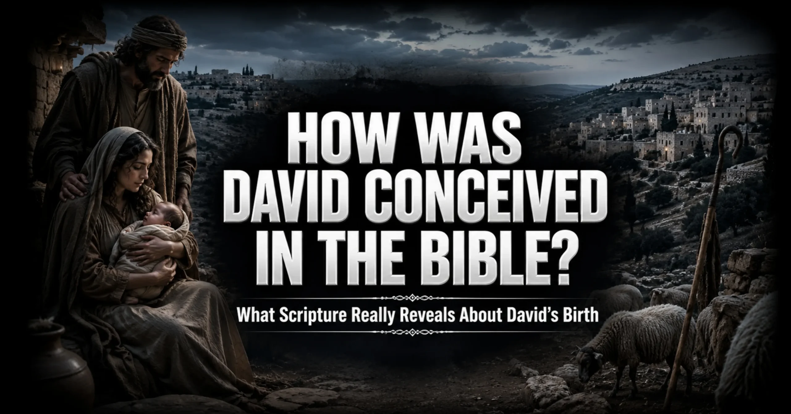 How was David conceived in the Bible illustration showing David son of Jesse biblical birth and lineage