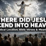 Where did Jesus ascend into heaven Mount of Olives biblical scene illustration