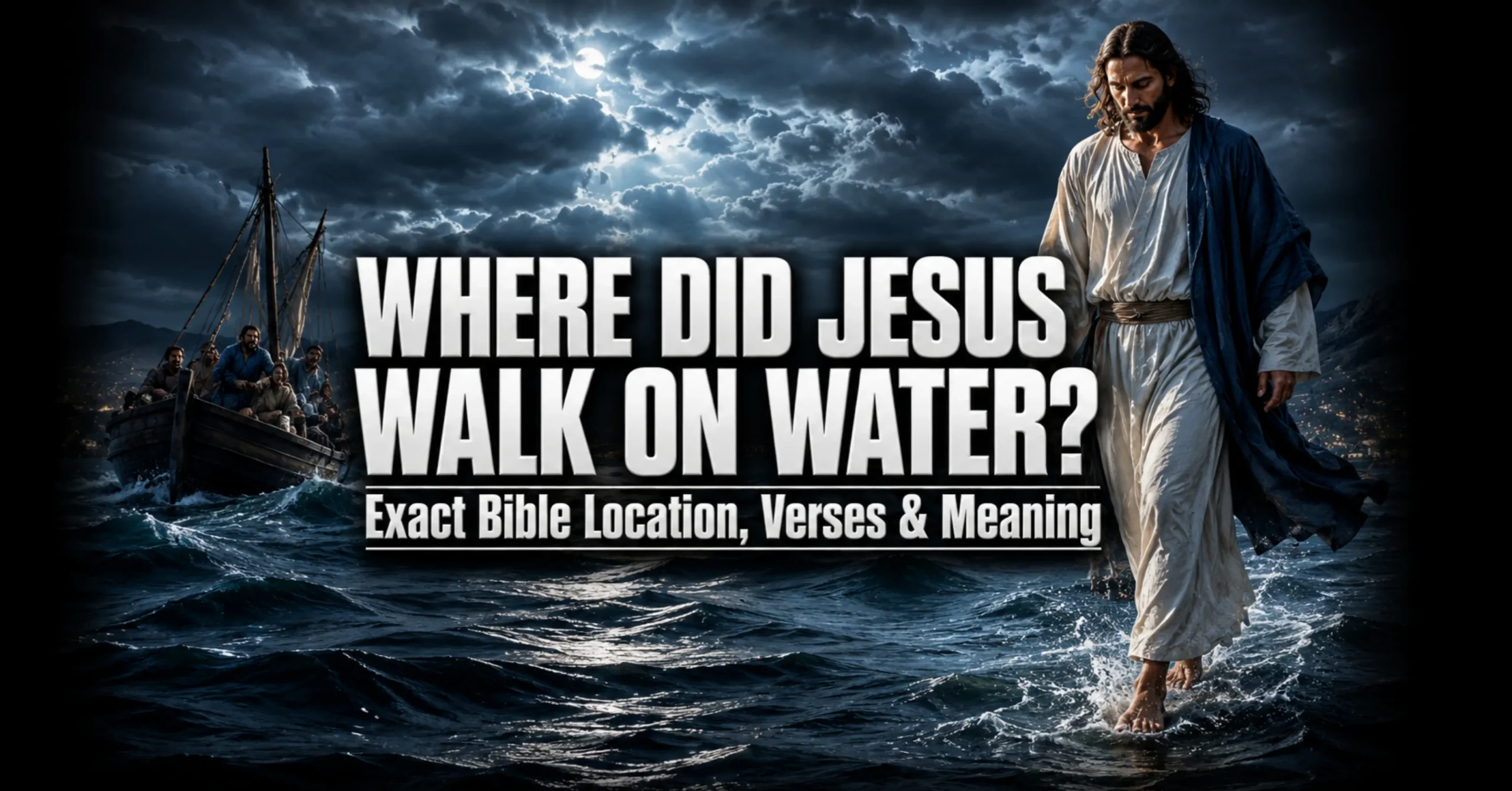 Where did Jesus walk on water Sea of Galilee Bible location illustration
