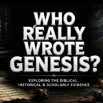 Who Wrote Genesis in the Bible? Moses holding the tablets with the Book of Genesis and ancient scrolls