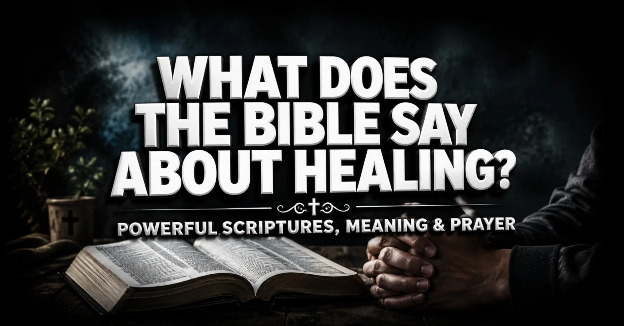 Bible Reference on Healing with open Bible and healing prayer