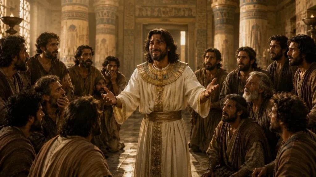 Joseph reveals his identity to his brothers in Egypt and forgives them after years of separation