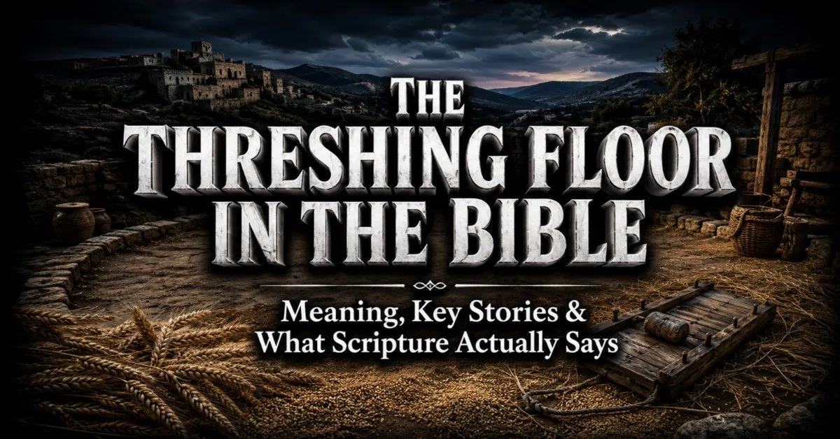 Threshing floor in the Bible with wheat and grain