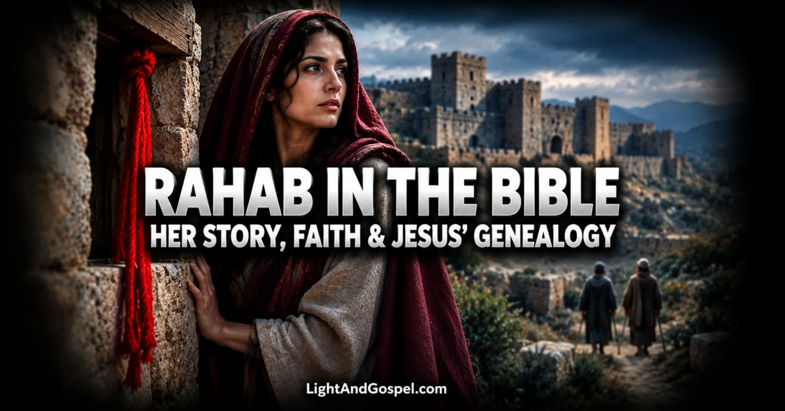 Rahab in the Bible helping the two Israelite spies in Jericho